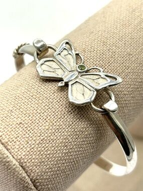 Lestage Convertible Sterling Rope Detail Bracelet with Jeweled Butterfly Clasp